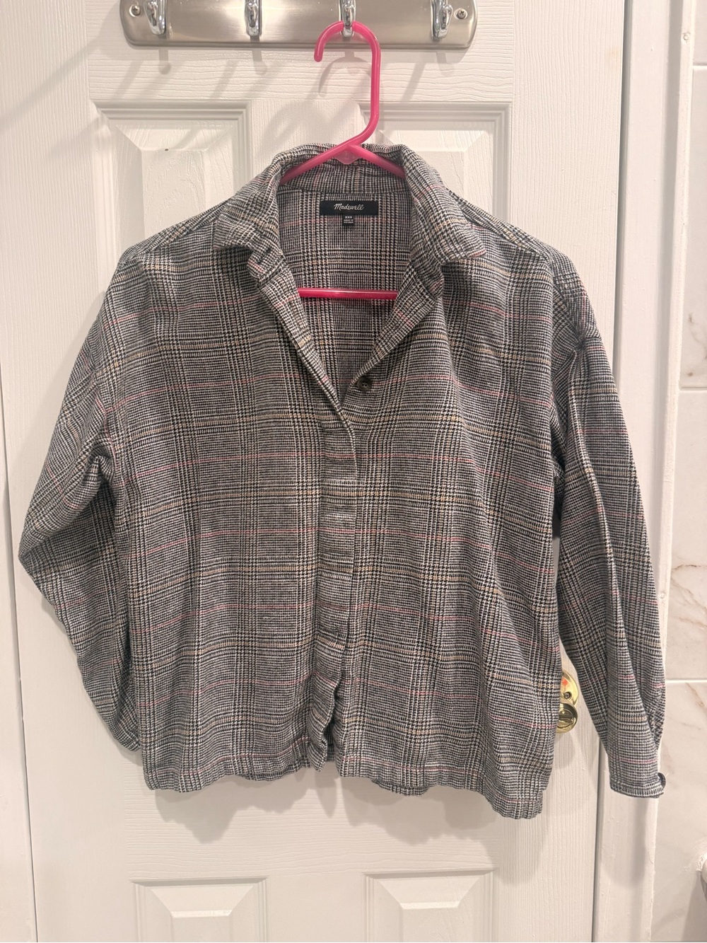 Madewell Gray Plaid Bromley Flannel Shirt Size XXS